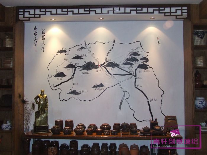 長沙綠城桂花城福濼茶行茶樓壁畫