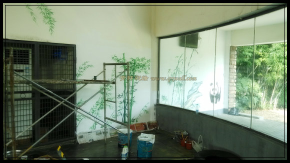 動(dòng)物園壁畫施工過程