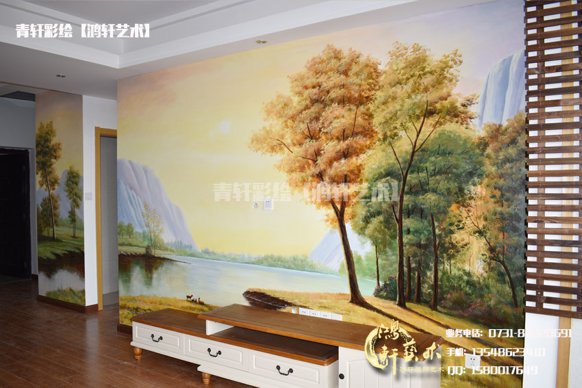 電視機背景墻繪作品